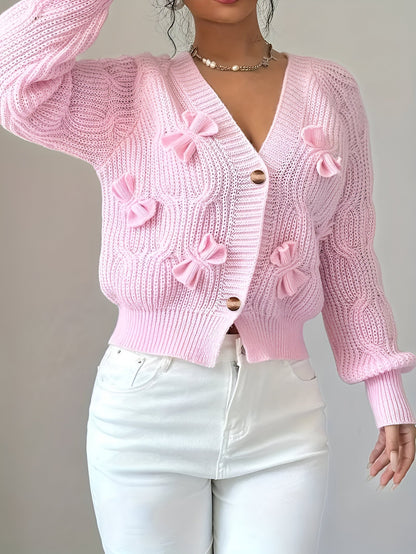Belle Elegant Bow Knit Cardigan