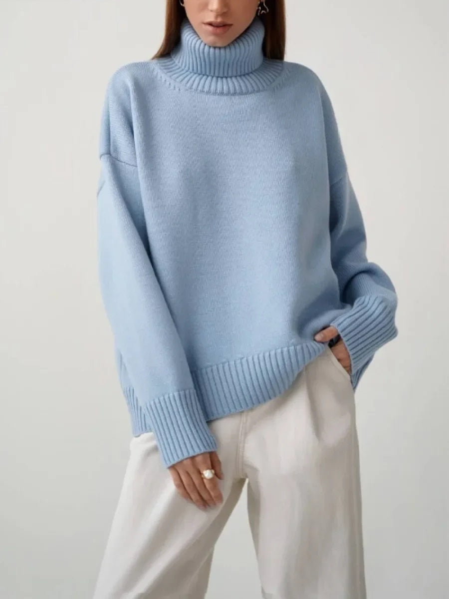 Sloane Knitted Turtleneck Sweater with Relaxed Fit