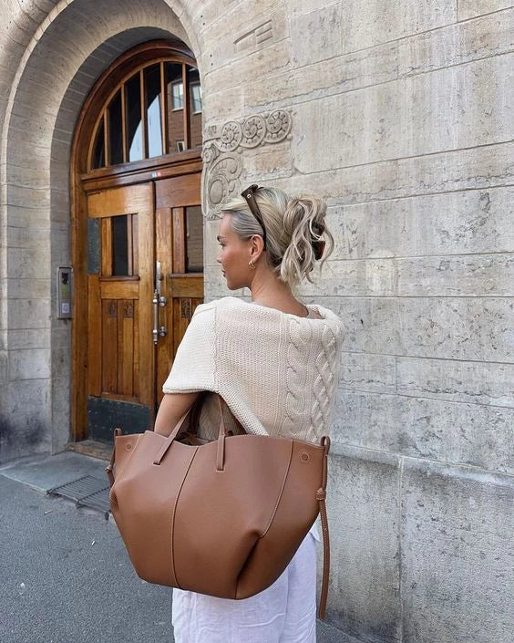 Lottie Structured Leather Tote Bag