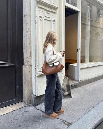 Lottie Structured Leather Tote Bag
