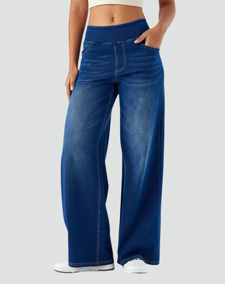 Evie Women's High Waisted Wide Leg Jeans