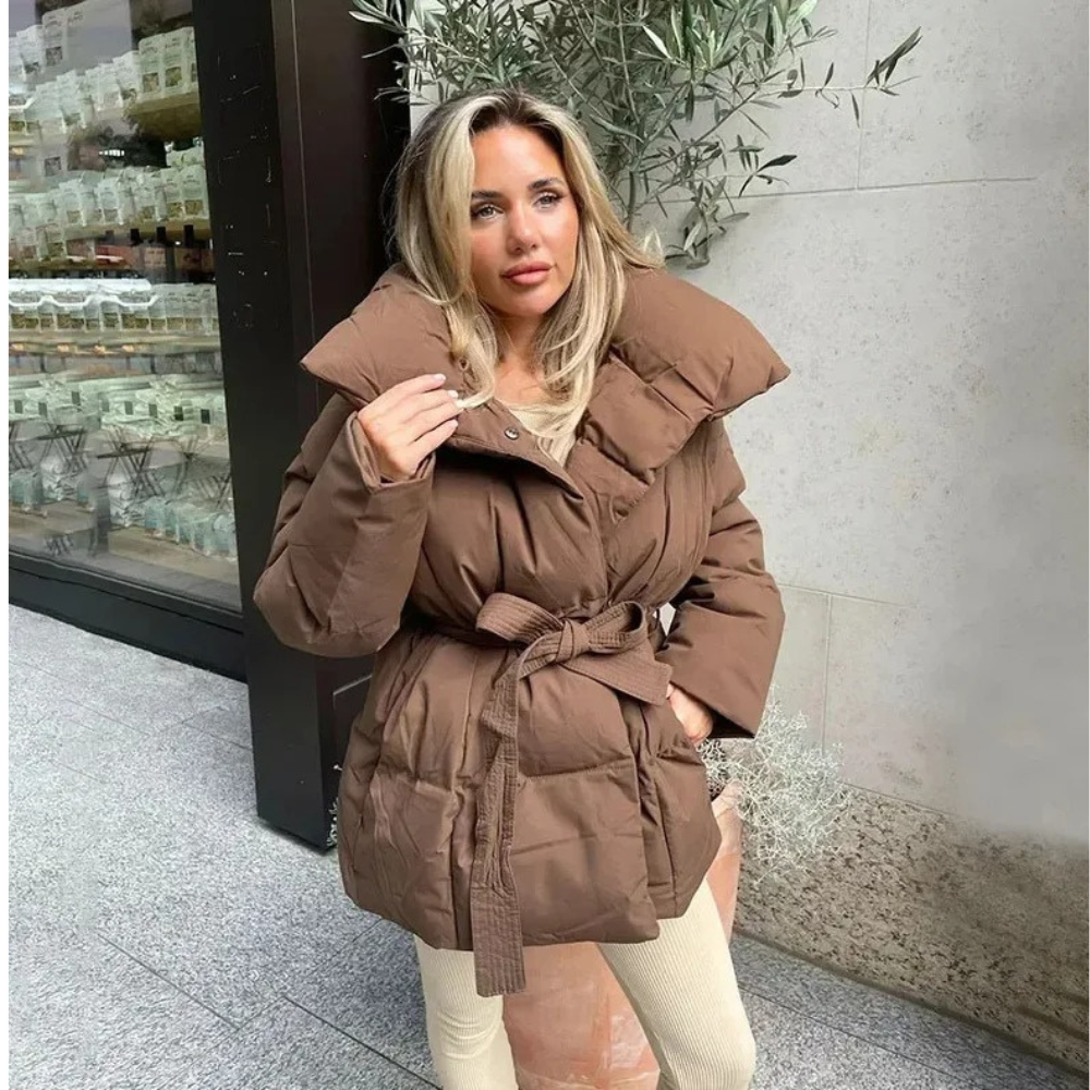 Madison Belted Oversized Puffer Jacket for Women