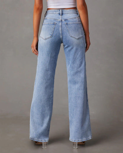 Tatum High Waisted Wide Leg Jeans For Woman