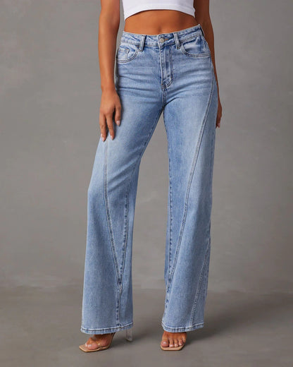 Tatum High Waisted Wide Leg Jeans For Woman