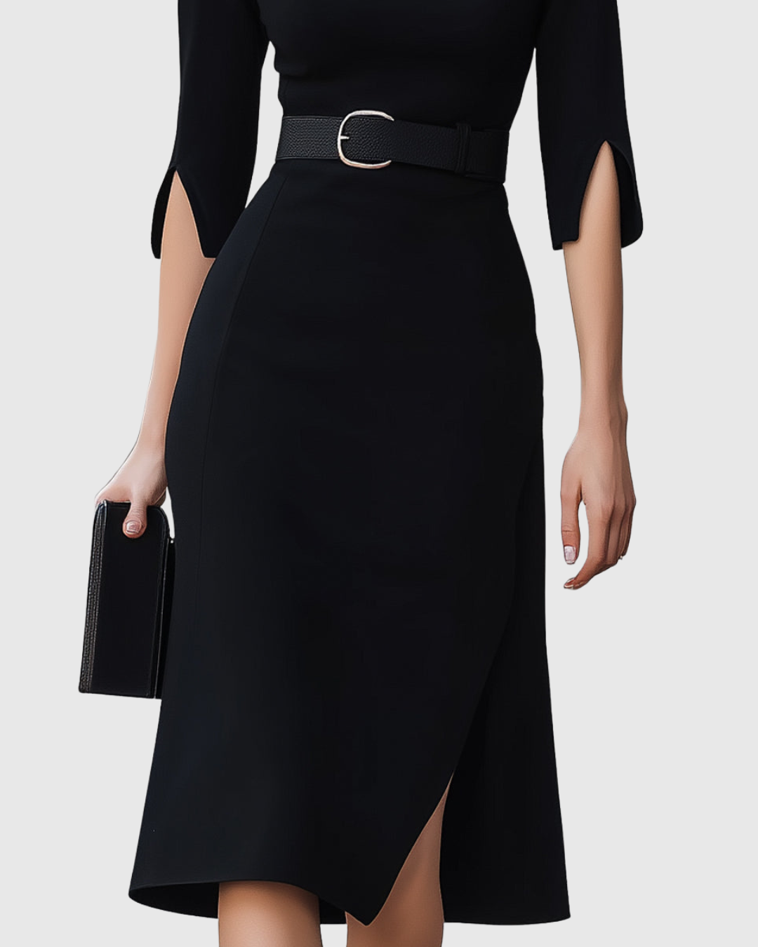 Catherine Elegant Midi Belted Dress