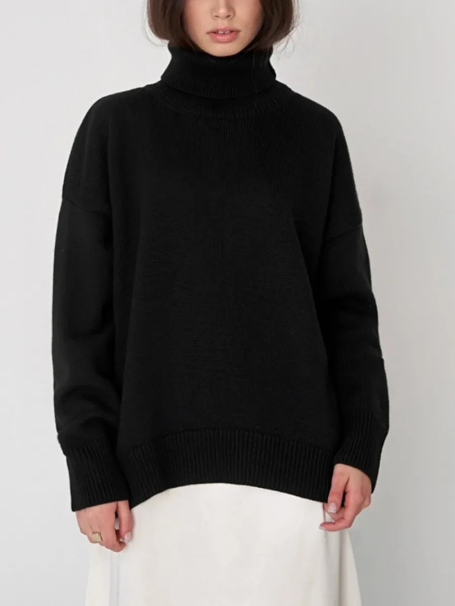 Sloane Knitted Turtleneck Sweater with Relaxed Fit