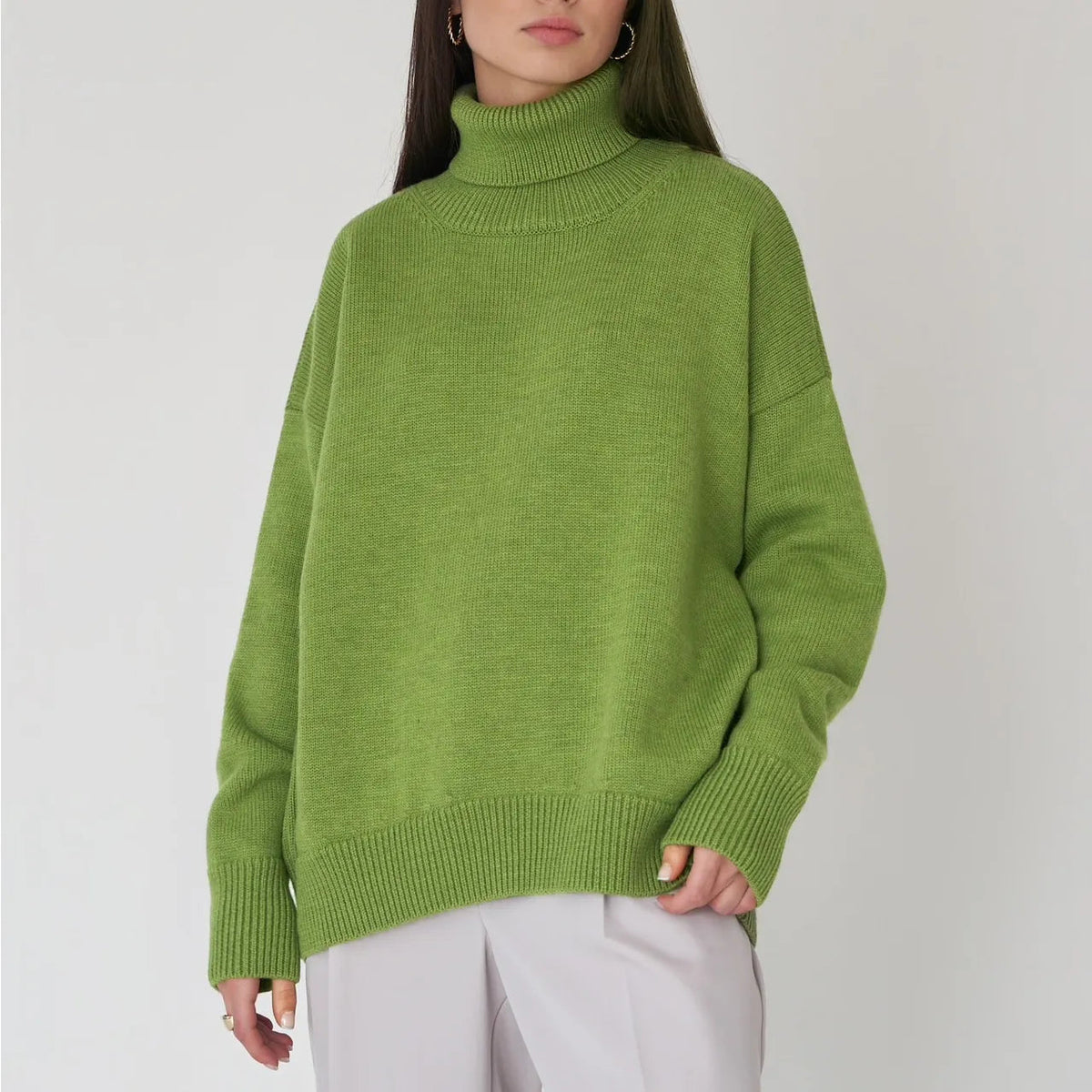 Sloane Knitted Turtleneck Sweater with Relaxed Fit