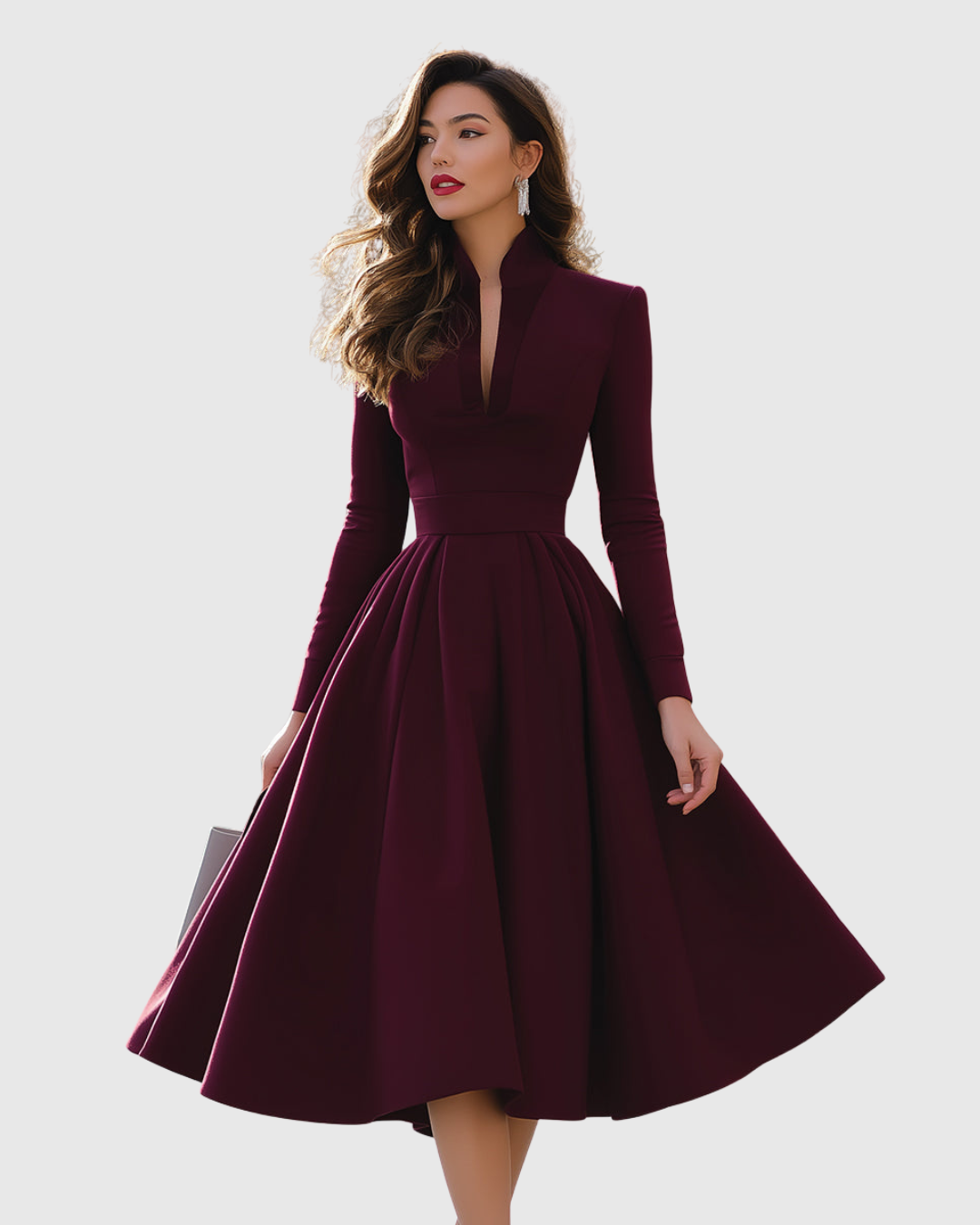 Avelina V-Neck Midi Dress