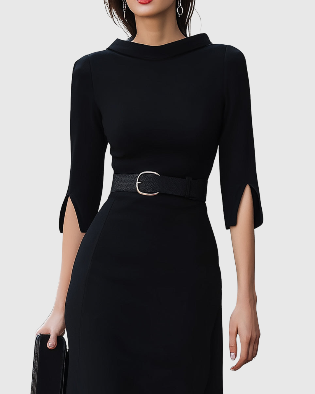 Catherine Elegant Midi Belted Dress