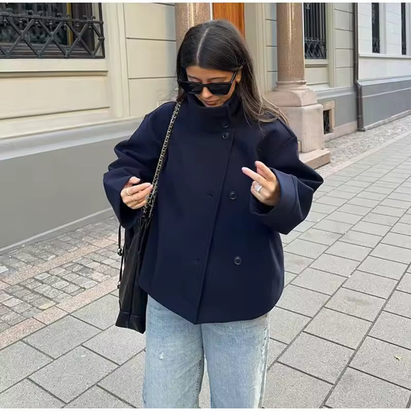 Elise Women's Oversized Double Breasted Jacket