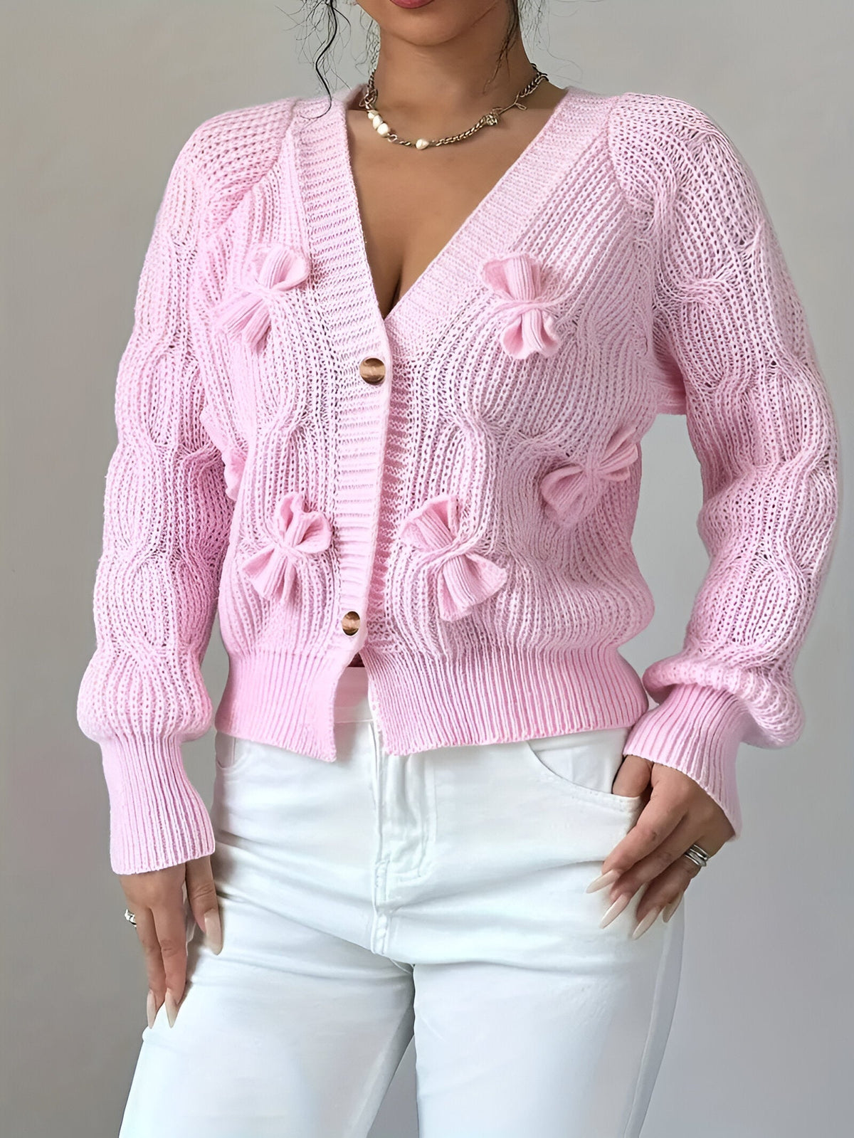 Belle Elegant Bow Knit Cardigan
