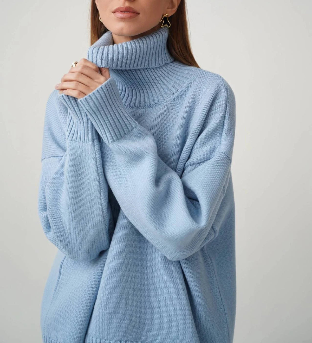 Sloane Knitted Turtleneck Sweater with Relaxed Fit