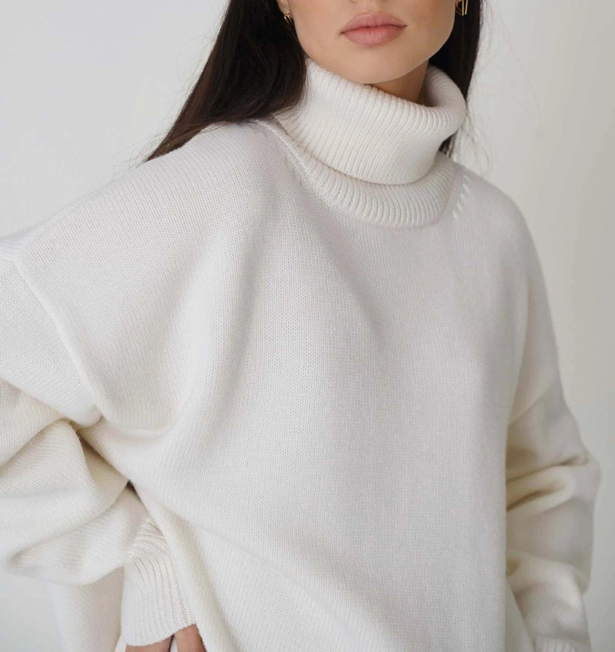 Sloane Knitted Turtleneck Sweater with Relaxed Fit