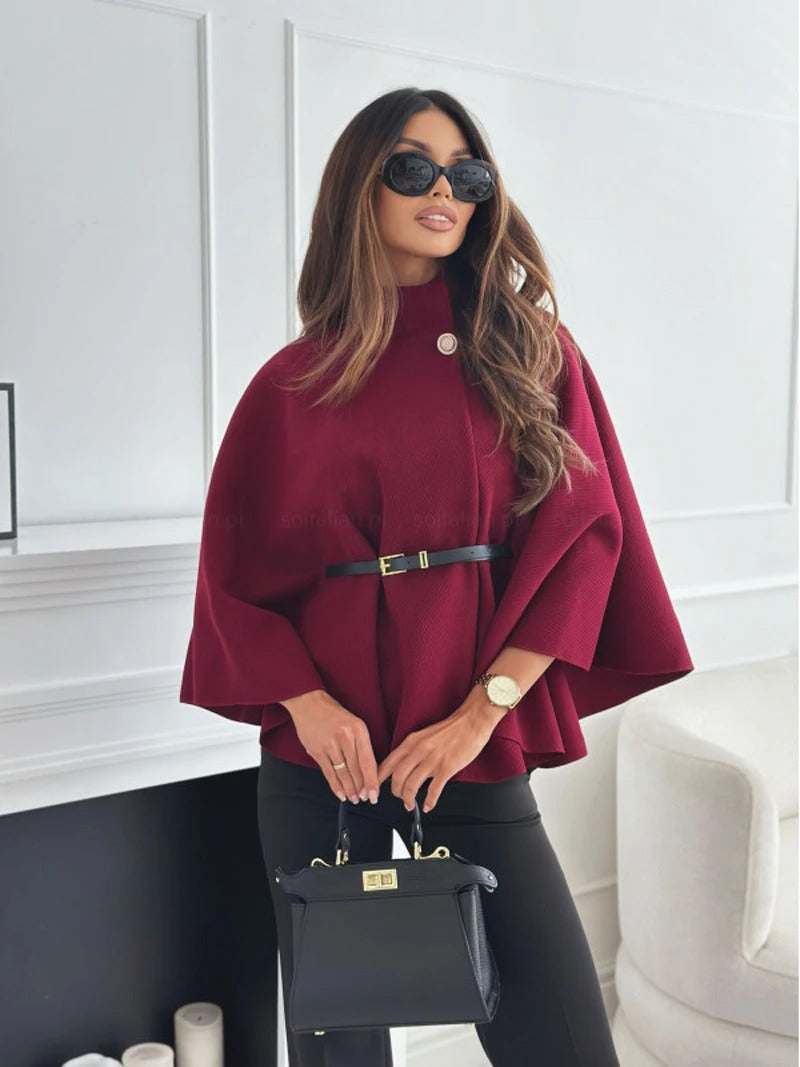Ruby Elegant Belted Cape Blazer