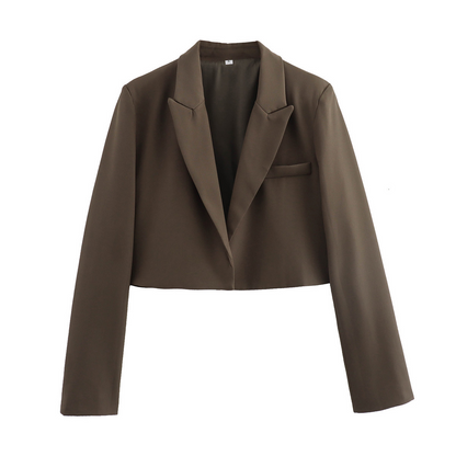 Blaire Women's White Cropped Blazer with Classic Lapels