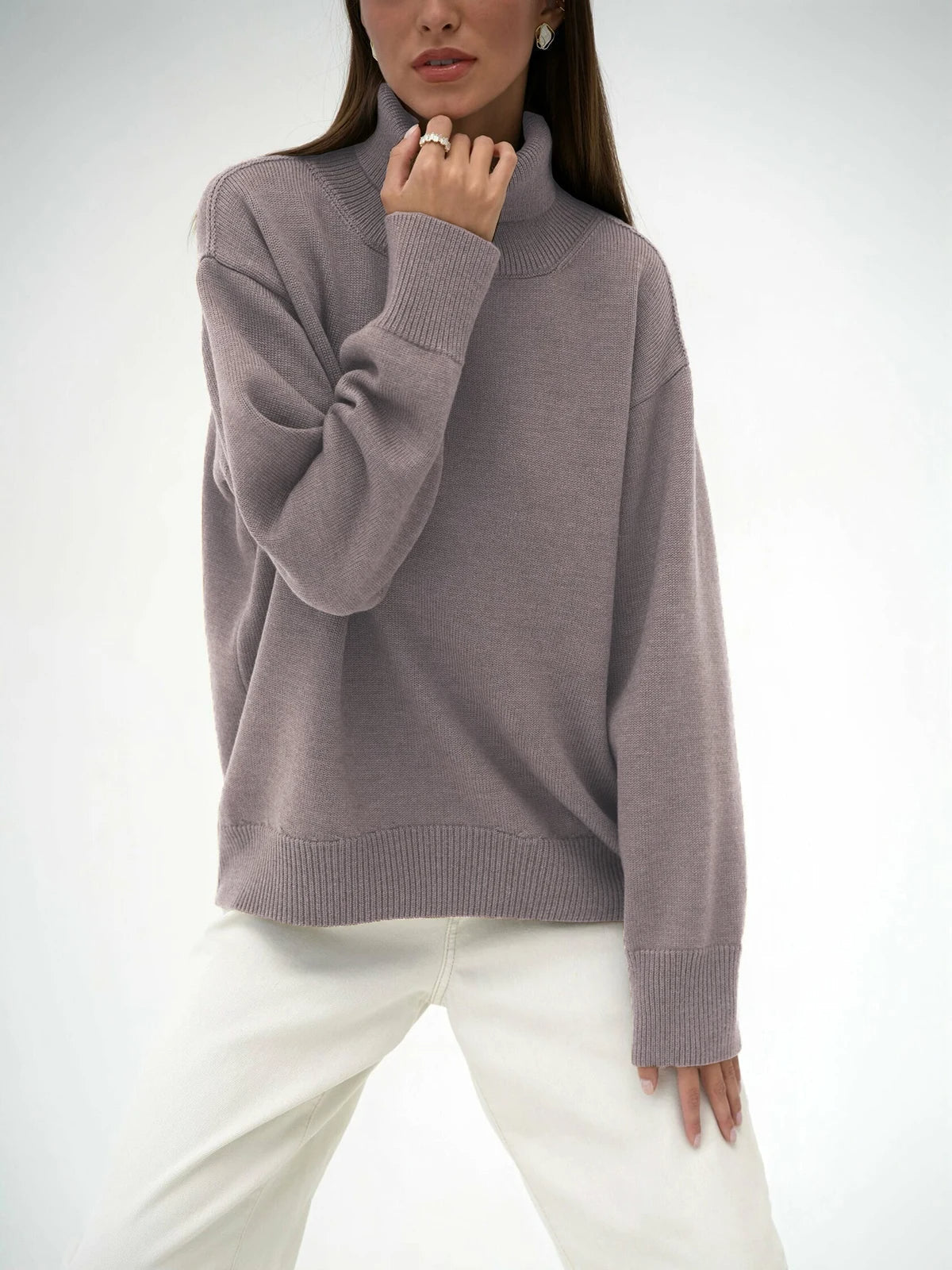 Sloane Knitted Turtleneck Sweater with Relaxed Fit