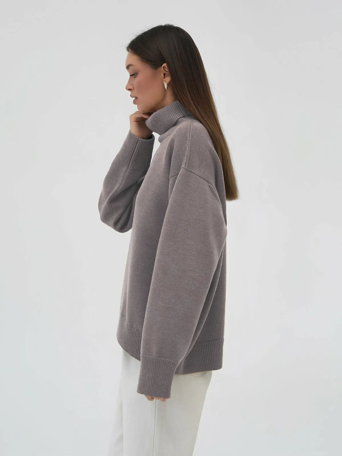Sloane Knitted Turtleneck Sweater with Relaxed Fit