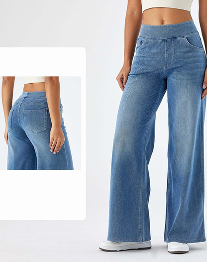 Evie Women's High Waisted Wide Leg Jeans
