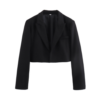 Blaire Women's White Cropped Blazer with Classic Lapels