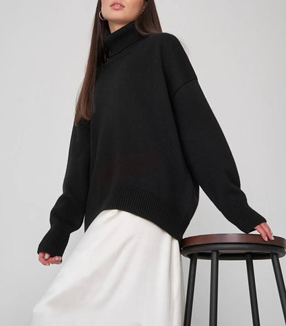 Sloane Knitted Turtleneck Sweater with Relaxed Fit