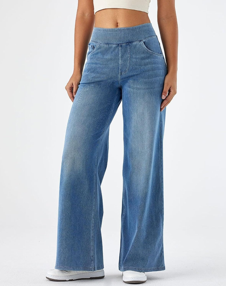 Evie Women's High Waisted Wide Leg Jeans