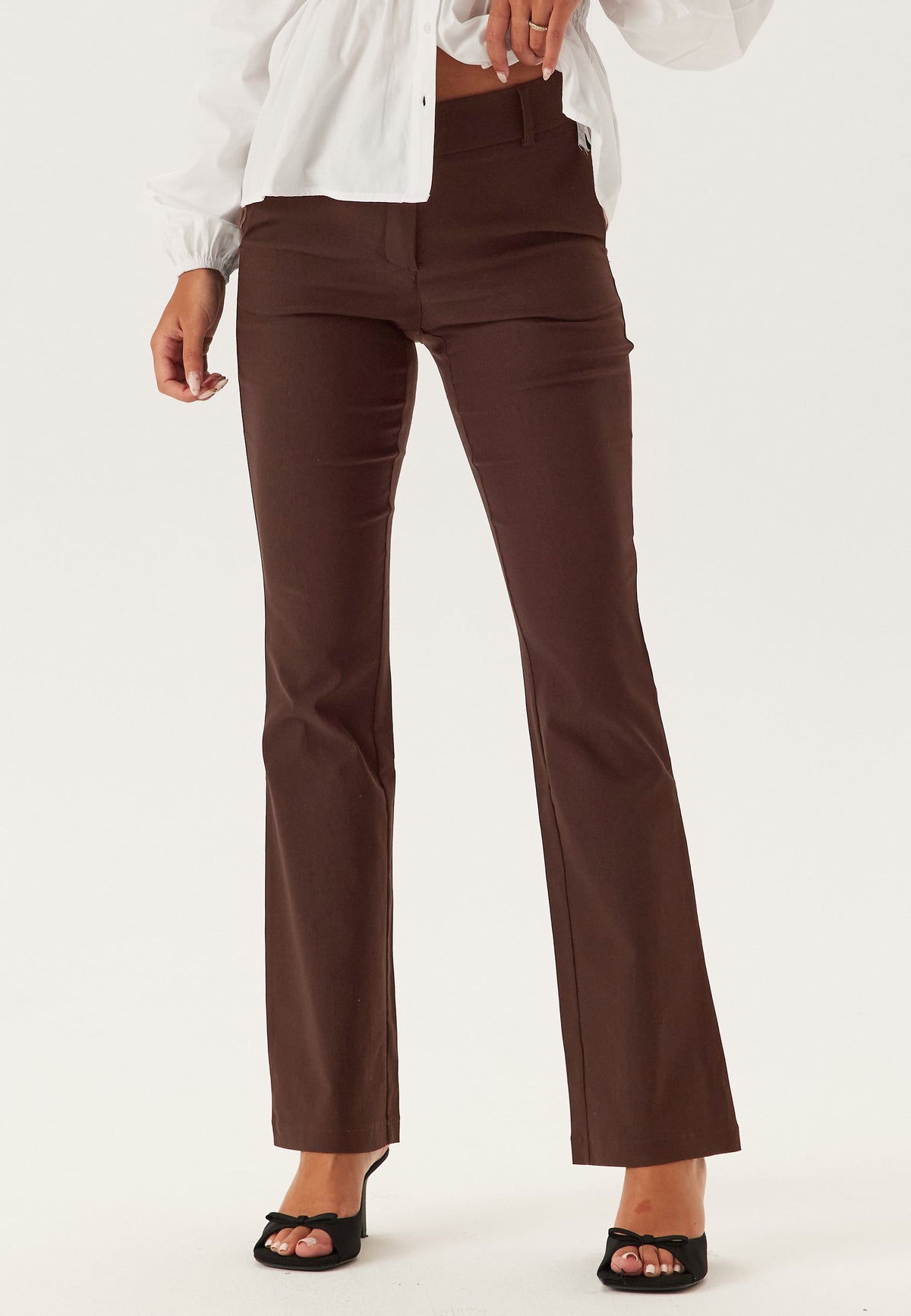 Ella Mid Waist Stretchy Flared Trousers