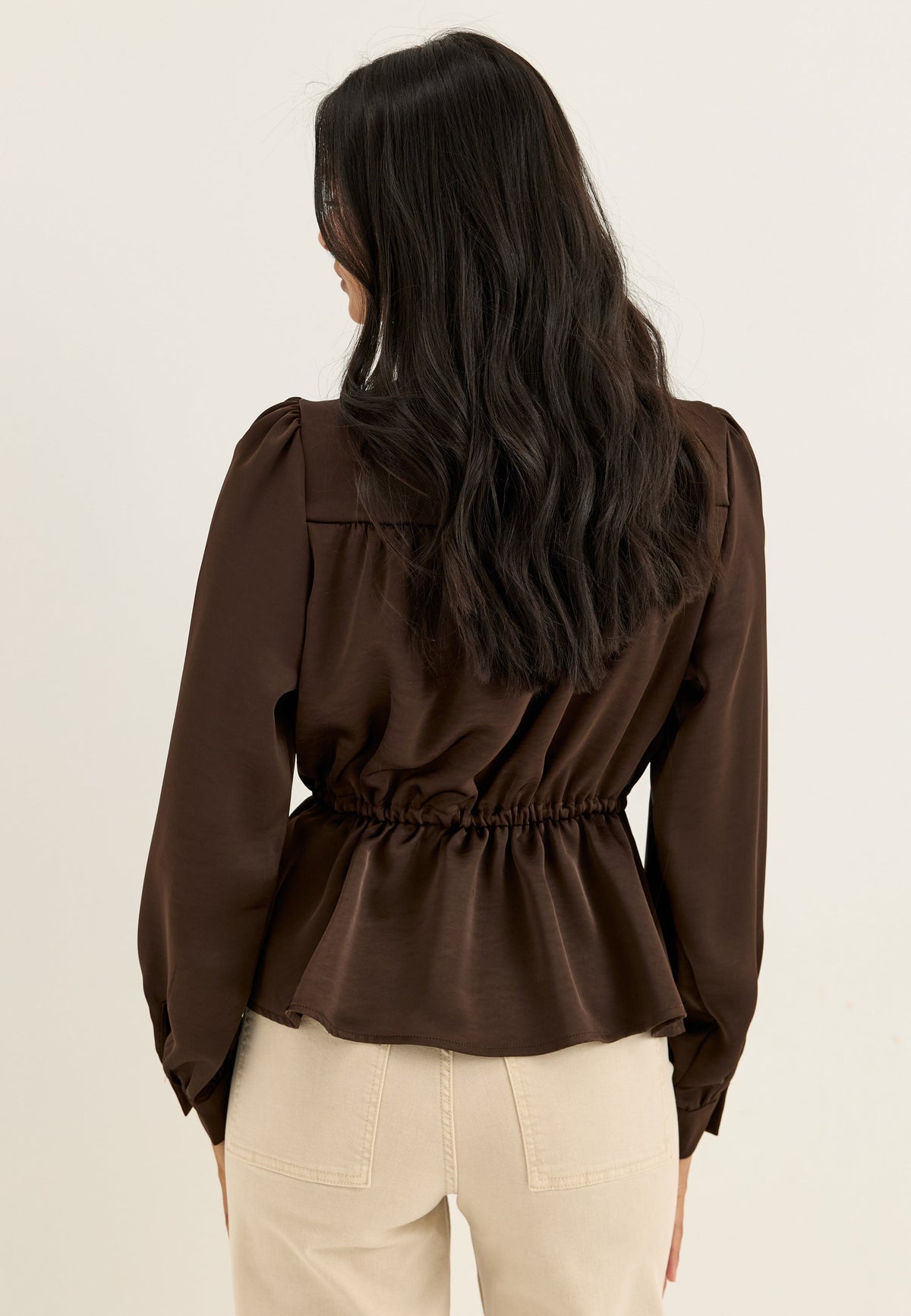 Olivia Satin Puff Sleeve Blouse
