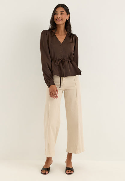 Olivia Satin Puff Sleeve Blouse