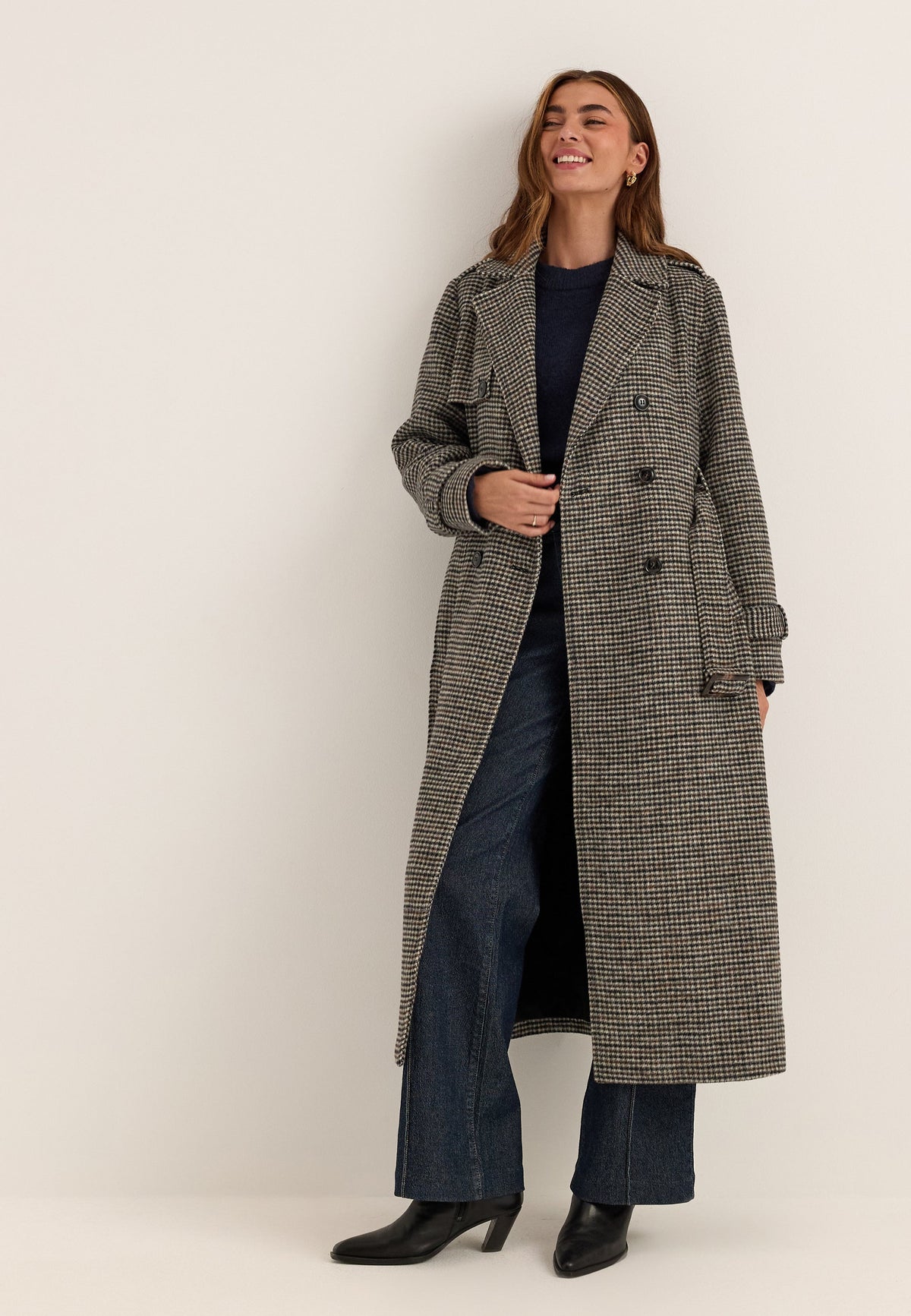 Isabella Elegant Wool Blend Trench Coat