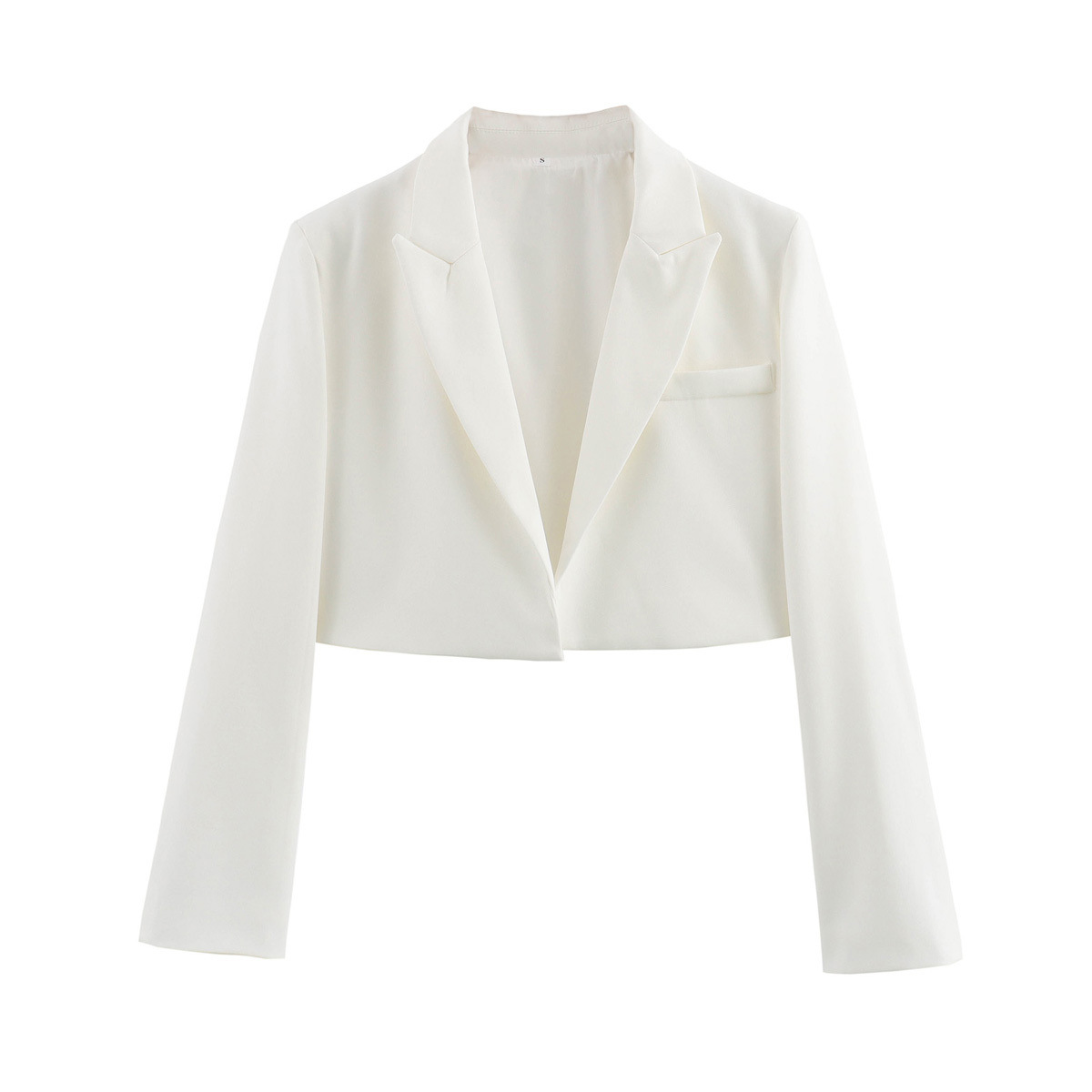 Blaire Women's White Cropped Blazer with Classic Lapels