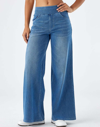 Evie Women's High Waisted Wide Leg Jeans