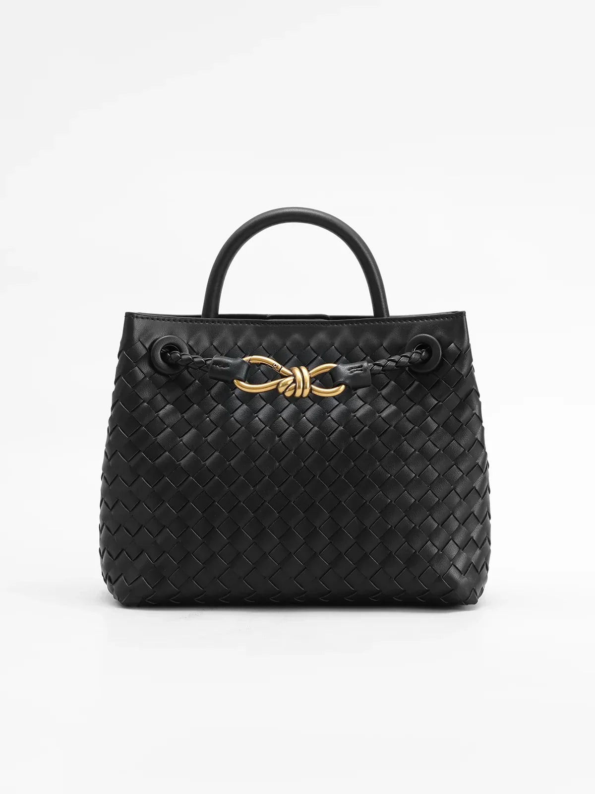 Noa Luxury Woven Handbag with Gold Clasp