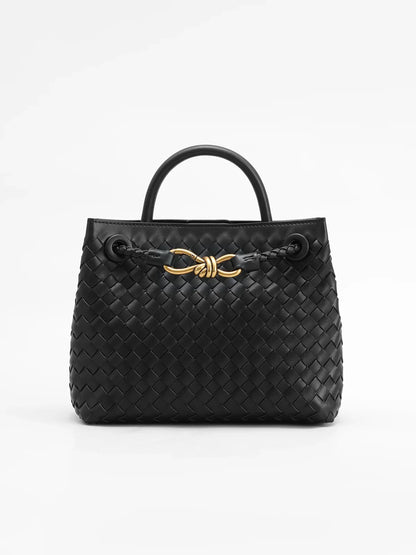 Noa Luxury Woven Handbag with Gold Clasp