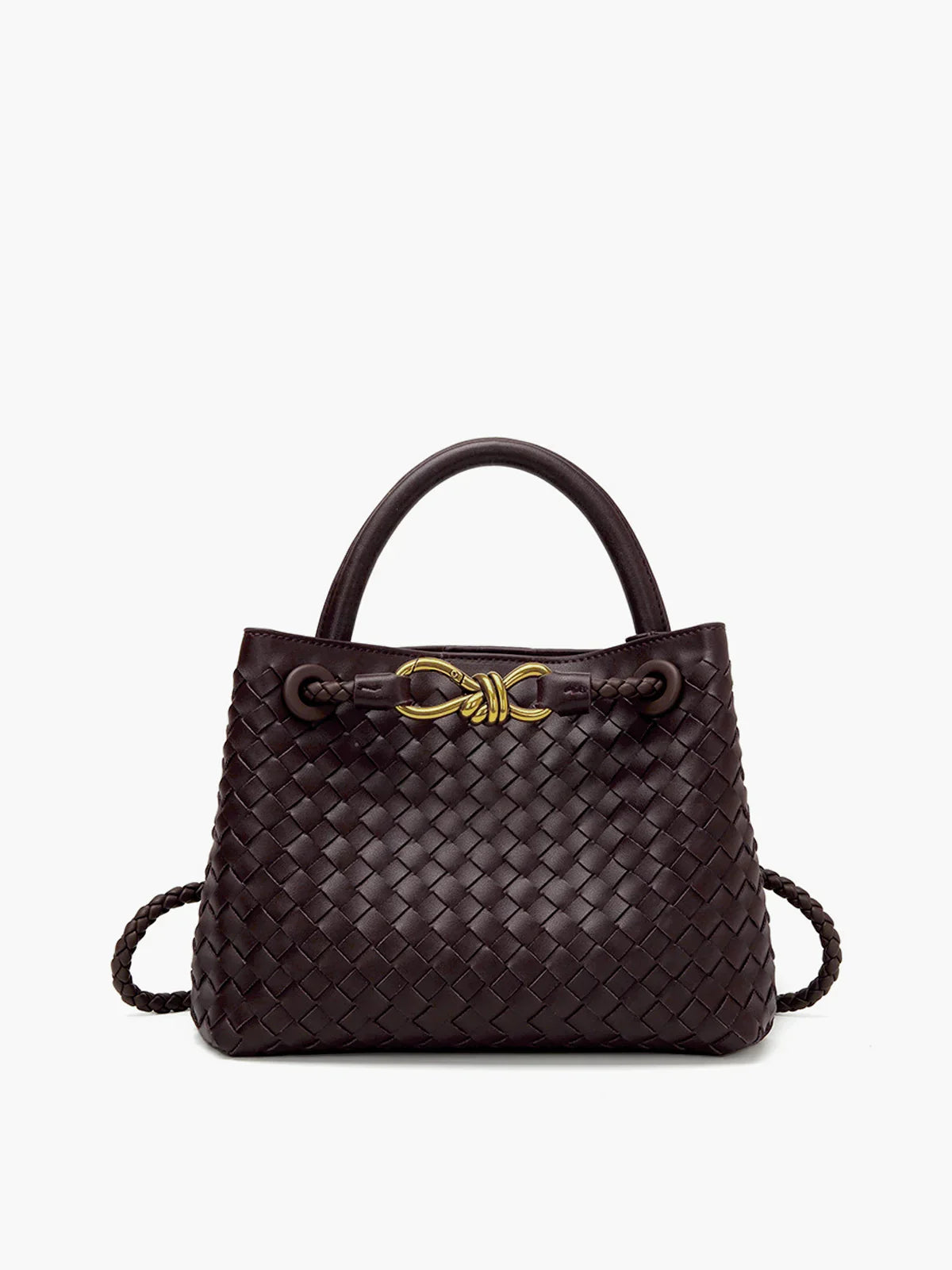 Noa Luxury Woven Handbag with Gold Clasp