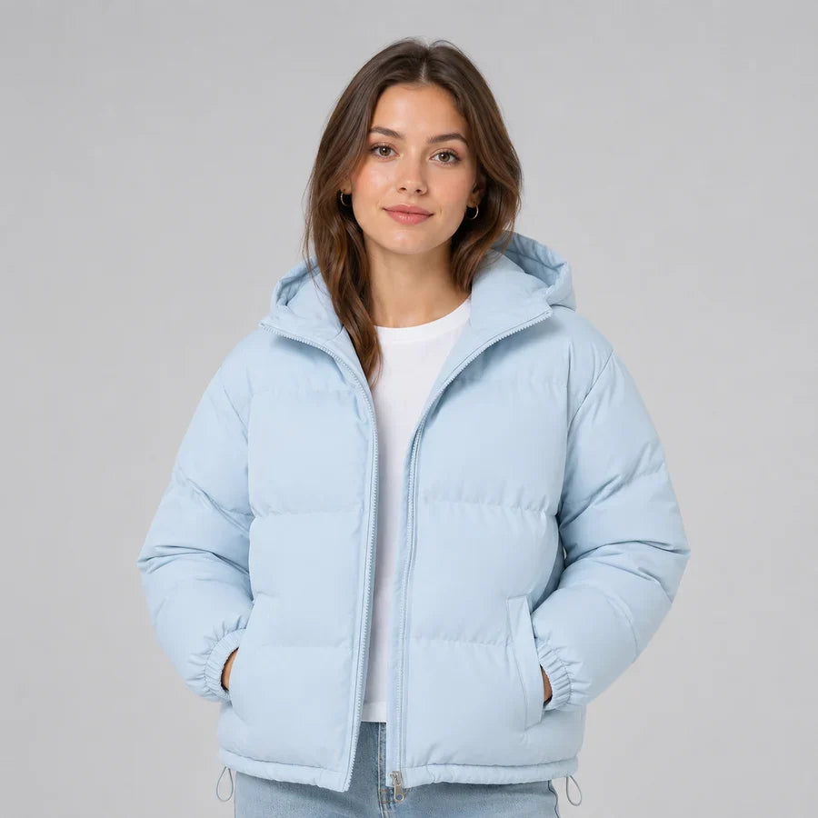 Alessia Women's Puffer Jacket with High Collar and Pockets