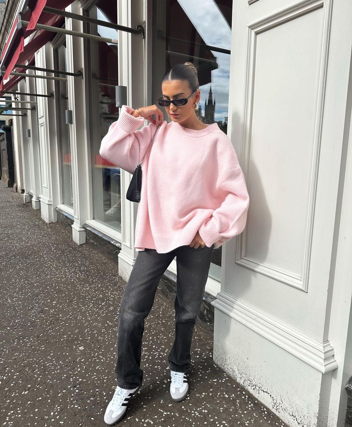 Rosalie Women's Pink Oversized Sweater with Relaxed Fit