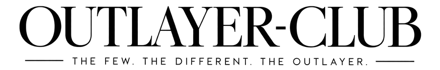 The Outlayer Club logo in black serif text on a white background, with the tagline 'THE FEW. THE DIFFERENT.