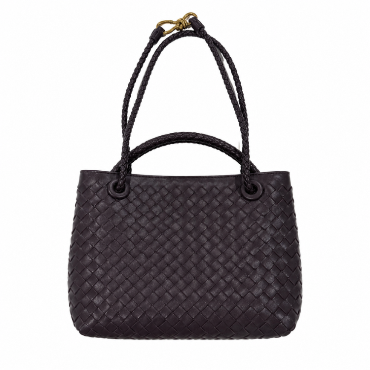Noa Luxury Woven Handbag with Gold Clasp