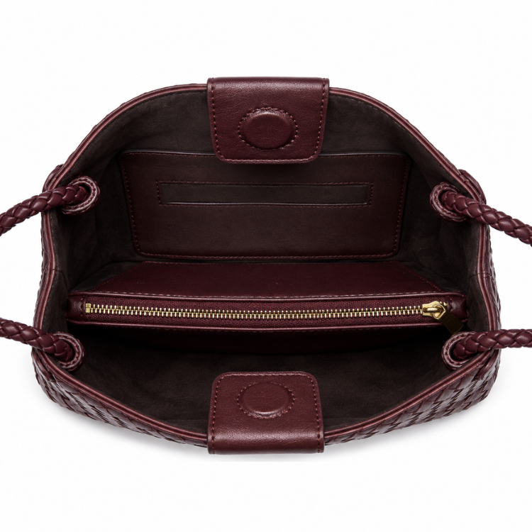 Noa Luxury Woven Handbag with Gold Clasp