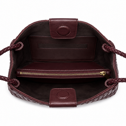Noa Luxury Woven Handbag with Gold Clasp