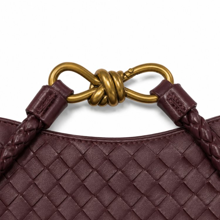 Noa Luxury Woven Handbag with Gold Clasp
