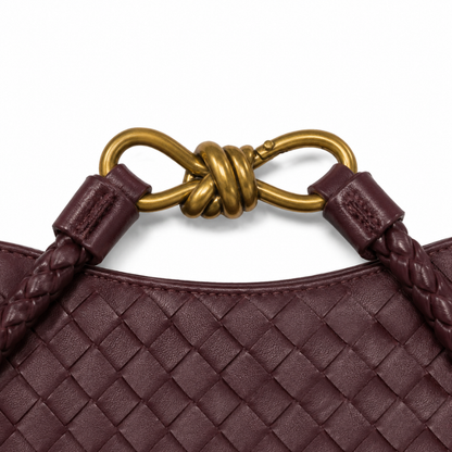 Noa Luxury Woven Handbag with Gold Clasp