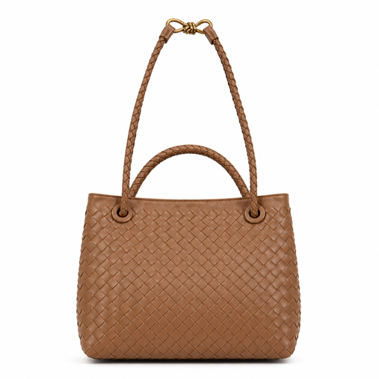Noa Luxury Woven Handbag with Gold Clasp