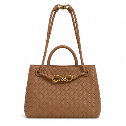 Noa Luxury Woven Handbag with Gold Clasp