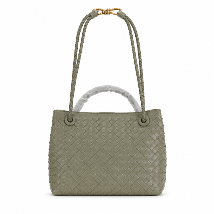 Noa Luxury Woven Handbag with Gold Clasp