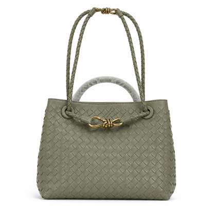Noa Luxury Woven Handbag with Gold Clasp