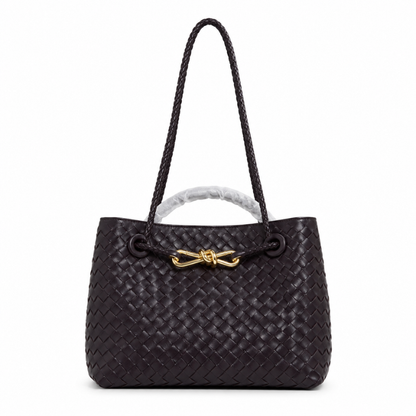 Noa Luxury Woven Handbag with Gold Clasp