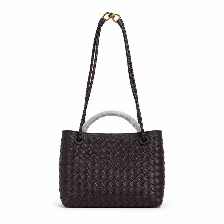 Noa Luxury Woven Handbag with Gold Clasp