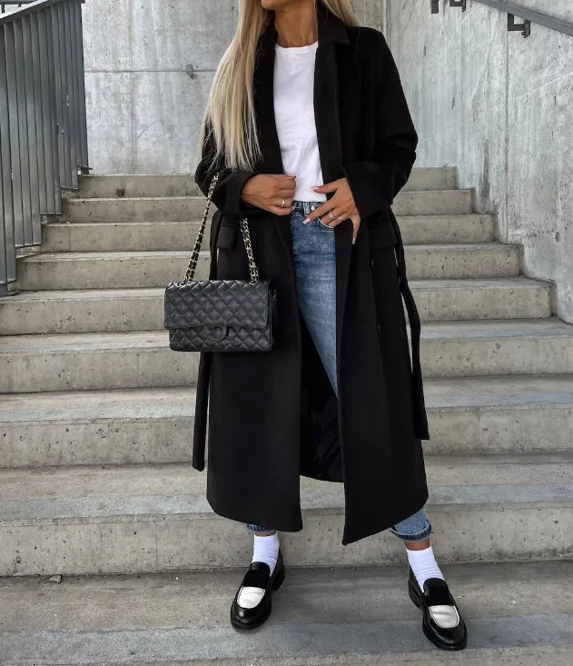 Harper Elegant Double Breasted Trench Coat