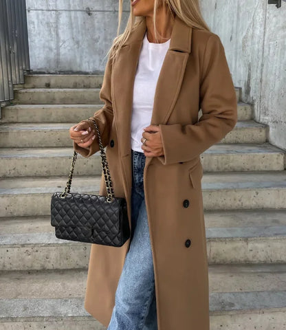 Harper Elegant Double Breasted Trench Coat